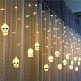 thumbnail image 1 of Kearding Halloween LED Festival Pumpkin Room Night DIY Lmaps Holiday Halloween Outdoor Year Ornament Party Kits de decoración para fiestas Blanco cálido cráneo, 1 of 6