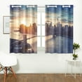 thumbnail image 2 of MKHERT New York City Scape Manhattan Sunset Window Curtains Kitchen Curtain Room Bedroom Drapes Curtains 26x39 inch, 2 Piece, 2 of 3
