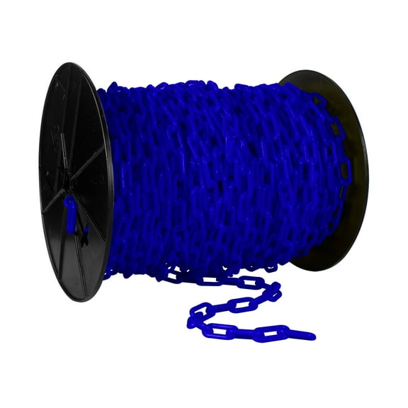 1.5 Inch x 200 Feet Traffic Blue Plastic Safety Chain Reel