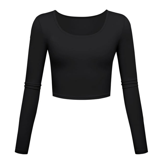 KIHOUT Hauts pour Femmes Printemps Hiver Confortables Couleur Unie Ajustés Manches Longues Col Rond sous-Couche Ajustés