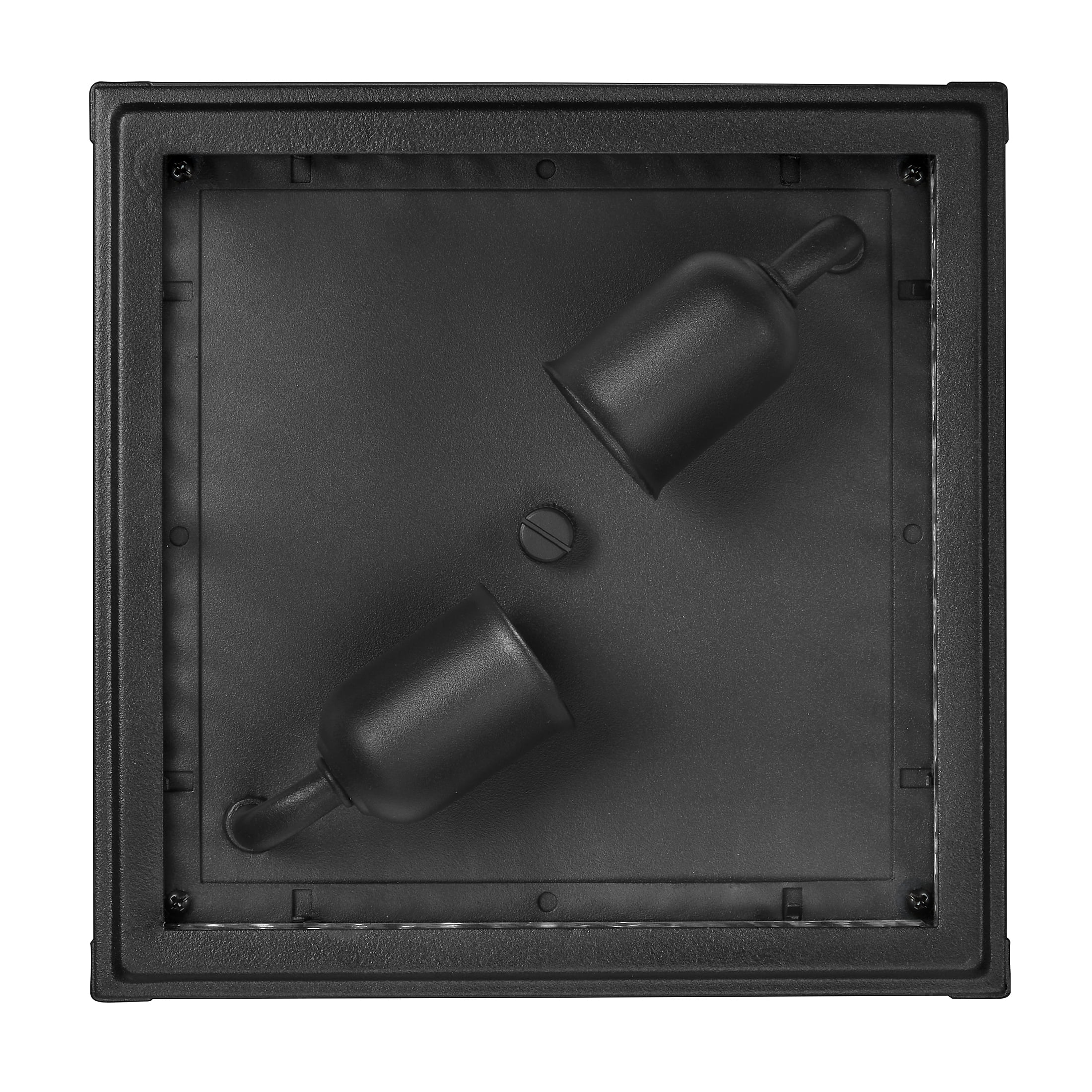 Maxxima Outdoor Flush Mount Ceiling Light: Black, Water Glass, 2-Light, Square, Farmhouse Porch/Patio, Close to Ceiling, Bulbs Not Included.