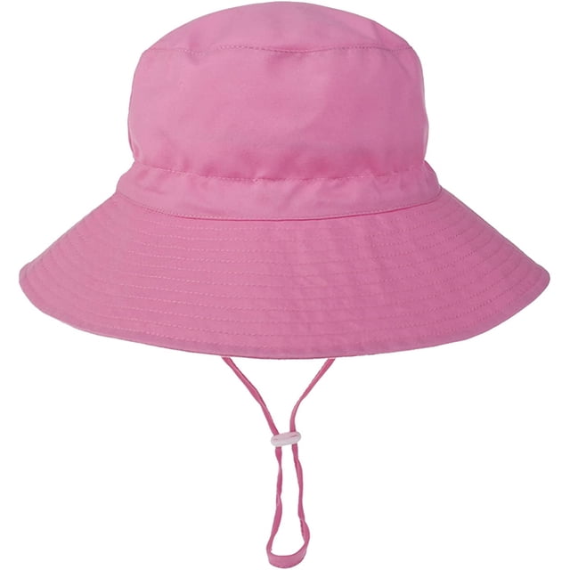 LinYooLi Wide Brim Bucket Hat for Kids Spring Summer Outdoor Sun Protection Headwear Baby Boy Windproof Rope Fisherman Hat