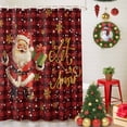 thumbnail image 5 of Cartoon Santa Claus Snowflake Seamless Shower Curtain for Bathroom, Red Black Buffalo Plaid Waterproof Shower Curtains Washable Quick Dry with Hooks Bathtub Curtains 36x72IN, 5 of 9