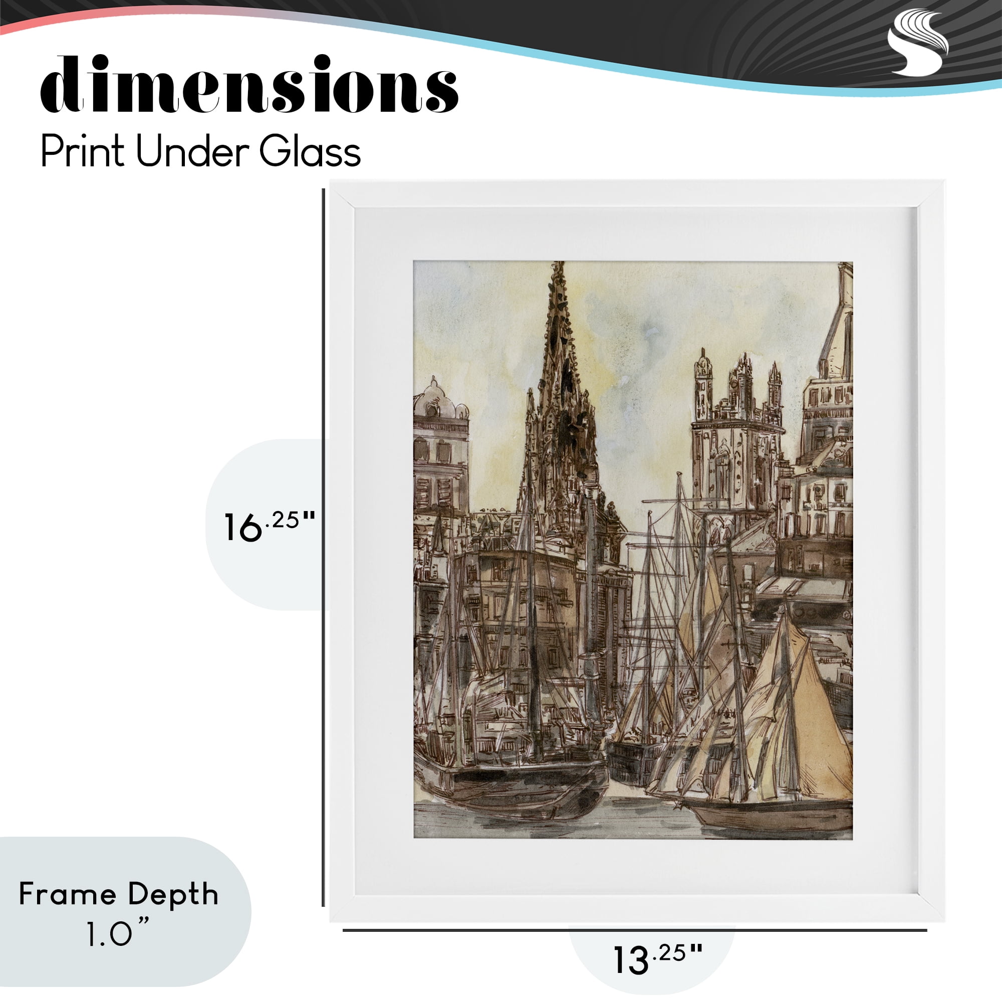 Stupell Industries Salted Remnants Harbor White Framed Print Under Glass, design by Melissa Wang