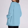 thumbnail image 4 of Ladies Fashion Sweatshirts Crew Neck Blue Pullover Long Sleeve New Casual Solid Color Casual Save 65% Instantly!, 4 of 7