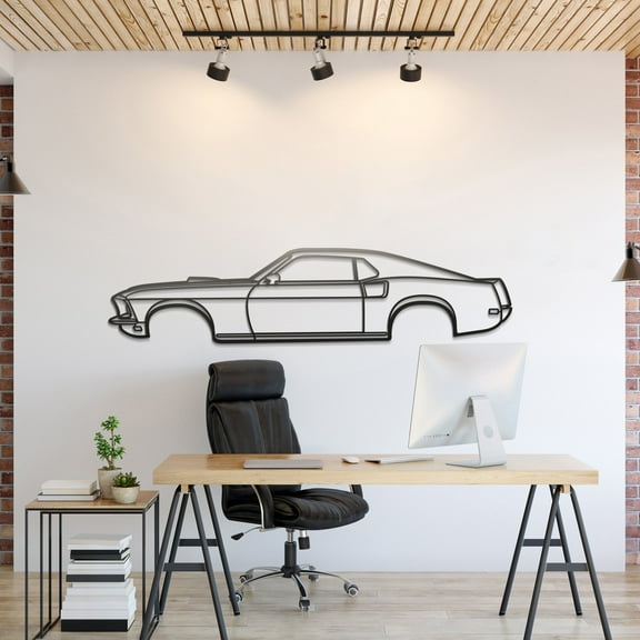 LaModaHome 1969 Mustang Mach 1 Metal Silhouette Wall Art