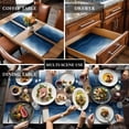 thumbnail image 3 of Navy Blue Ombre Placemats for Dinning Table Set of 4, Modern Moire Wave Gradient Burlap Kitchen Place Mats Waterproof Cloth Table Mats, Indoor Outdoor Placemats Easy Clean Dinner Decor, 3 of 8