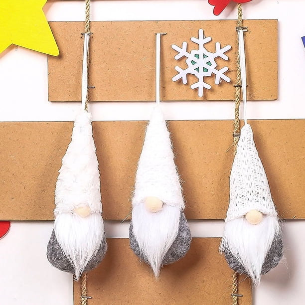 Adornos de gnomos colgantes hechos a mano para árbol de Navidad, gnomo de felpa sueco, gnomo escandinavo, decoraciones para el hogar, decoración de fiesta, 3/1 piezas