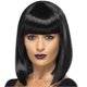 thumbnail image 1 of Peluca bob negra para mujer, cabello sintético corto y liso, lista para usar a diario., 1 of 5