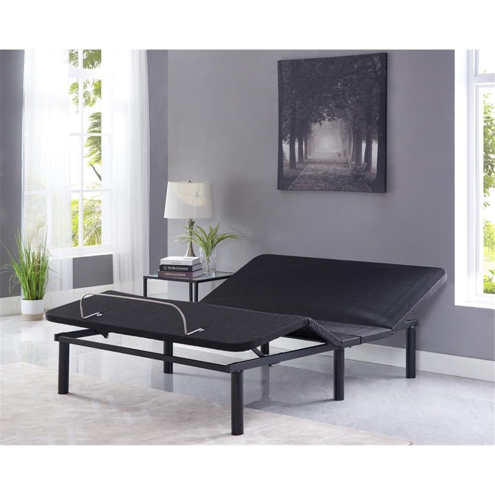 Naomi Home Serenity 15" Height Adjustable Bed Base, Black, Twin XL