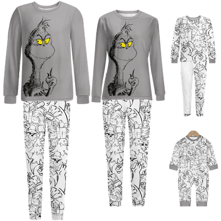 

Matching Family Christmas Pajamas Sets Cartoon Monster Print Baby-Kids-Adult-Pet Size 2 Pieces Top and Pants Bodysuits Sleepwear Pajamas Set