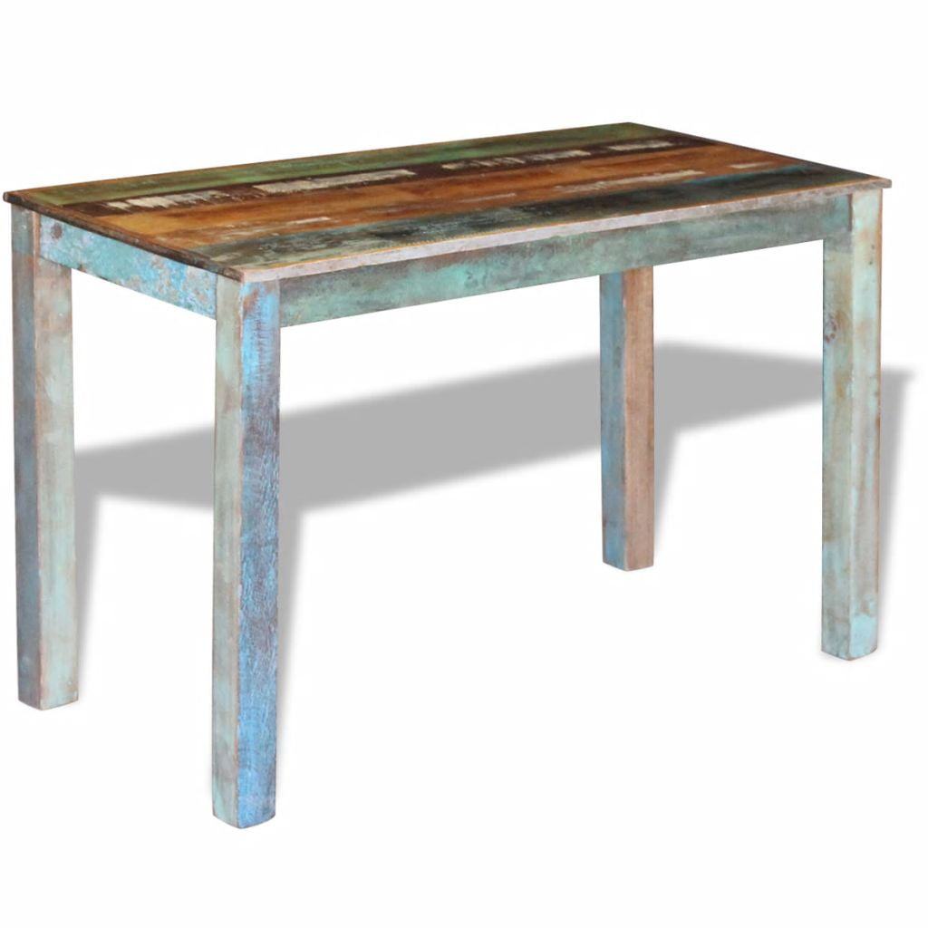 Kepooman Modern Rectangle Reclaimed Wood Bar Table for Kitchen Dining Room, 45.3" x 23.6" x 30", Multi-color Kepooman Modern Rectangle Reclaimed Wood Bar Table for Kitchen Dining Room, 45.3" x 23.6" x 30", Multi-color