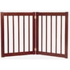 27" Highlander - 2 Panel Free Standing Wood Pet Gate - Mahogany