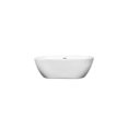 thumbnail image 2 of Freestanding Bathtub 68" White - Modern Bathroom Tub with Chrome Drain & Overflow, 2 of 5