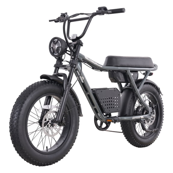 GOTRAX Ranger Electric Bike for Adults,20x4" All-Terrain Fat Tires,50-Mile Range, Hydraulic Brakes,Moto-Style eBike