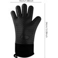 thumbnail image 3 of Guantes de Silicona para Cocina, Guantes para Asar, agarraderas largas Antideslizantes a Prueba de Agua para cocinar, Hornear barbacoas (Negro), 3 of 4