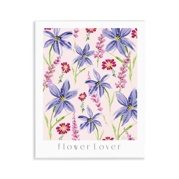 Stupell Industries Flower Lover Pattern Floral Painting Unframed Art Print Wall Art, 11 x 14