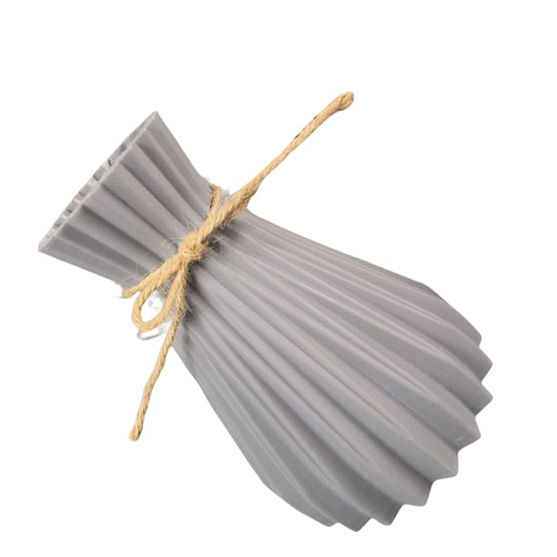 Yuarrent Jarrón de plástico exquisito jarrón anticerámica jarrones de flores irrompibles de ratán ligero lindo jarrones de decoración del hogar para Kits de decoración para fiestas Gris Yuarrent HA024365-03