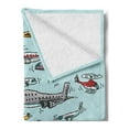 thumbnail image 2 of Airplane Soft Flannel Fleece Blanket, Planes Fying in Air Aviation Love Airport Helicopters and Jets Cartoon Style Print, Cozy Plush for Indoor and Outdoor Use, 50" x 70", Multicolor, by Ambesonne, 2 of 5