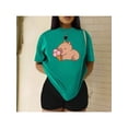 thumbnail image 1 of Playera blusa De Capybara Comiendo Helado Capibara Ropa De Mujer Chic Color Verde Talla Mediana Marca Emil SaEs, 1 of 4