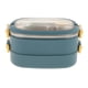 thumbnail image 2 of Caja Bento portátil perfecl de acero inoxidable para niños y adultos 2 capas azul, 2 of 8