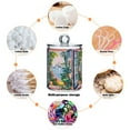 thumbnail image 6 of Yayeee 2 Pack Qtip Holder Bathroom Cotton Swab Canister with Lid Clear Dispenser Set, Floral Seaside, 6 of 6