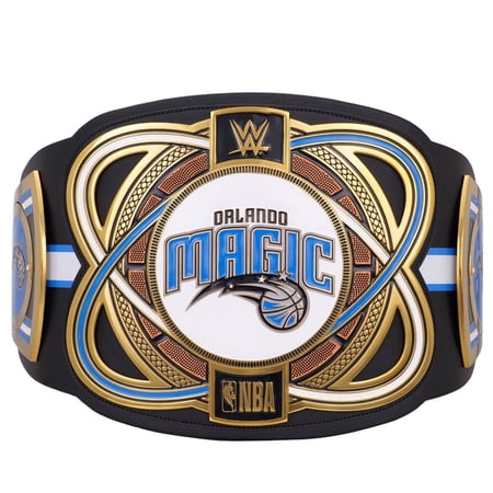 Orlando Magic Championship Belt Metal Plates Hand-Tooled Leather Strap Adult Size Collectible