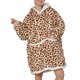 thumbnail image 1 of Oversized Blanket Hoodie, Keep Warm Flannel Loose Blanket Hoodie Large Pockets Machine Wash  For Women For Camping ANGGREK Estampado Leopardo Talla Media para Adultos, 1 of 6
