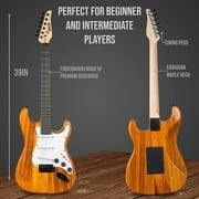 LyxPro Electric Guitar 39 Inch Beginner Kit with 20W Amp and Accessories - Mahogany