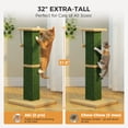 thumbnail image 4 of PAWZ Road 31" Cat Scratching Post for Indoor Cat Scratcher with Plush Large Base, Green, 4 of 10