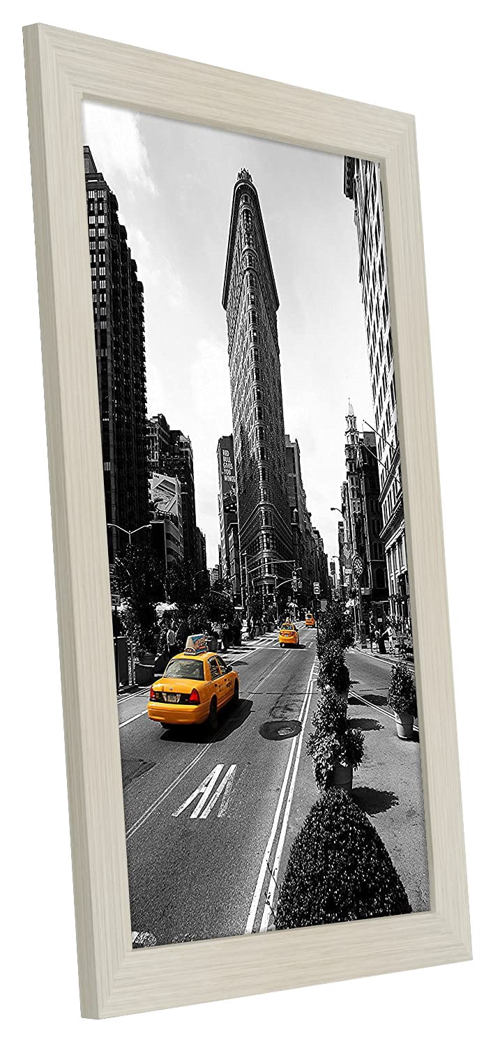 Americanflat 11x17 Light Wood Picture Frame, Legal Sized Paper Display. Shatter-Resistant Glass. Hanging Hardware Included