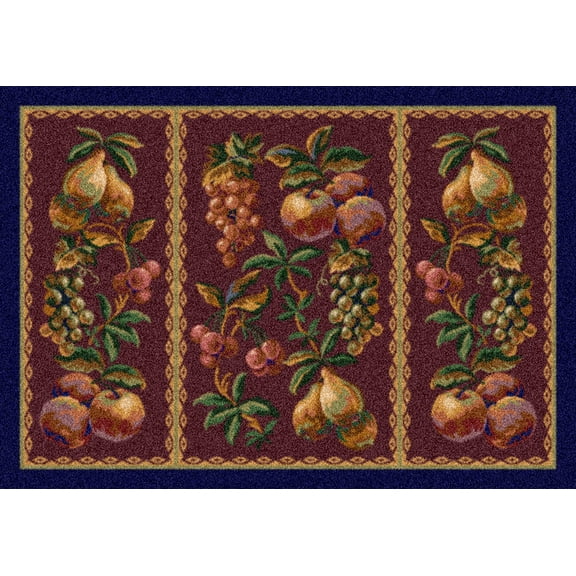 Milliken Red Floral Door Mat Fruit Medley Cranberry - Aprx 2' 8" x 3' 10"