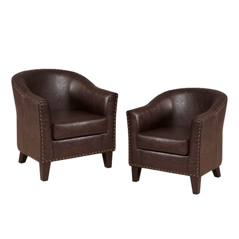 New Accent Chairs Set Of 2 Brown with Simple Decor