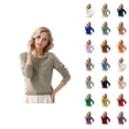 thumbnail image 1 of Pulls pour Femmes 2026 Mode Automne Hiver Manches Longues Col Rond Doux Tricoté Uni, 1 of 4