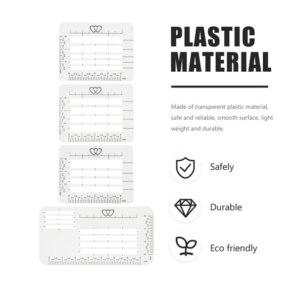 PTOOTP 4-Pack Transparent Plastic Stencils for Envelope Making, Greeting Cards, Lettering Templates for Craft Projects
