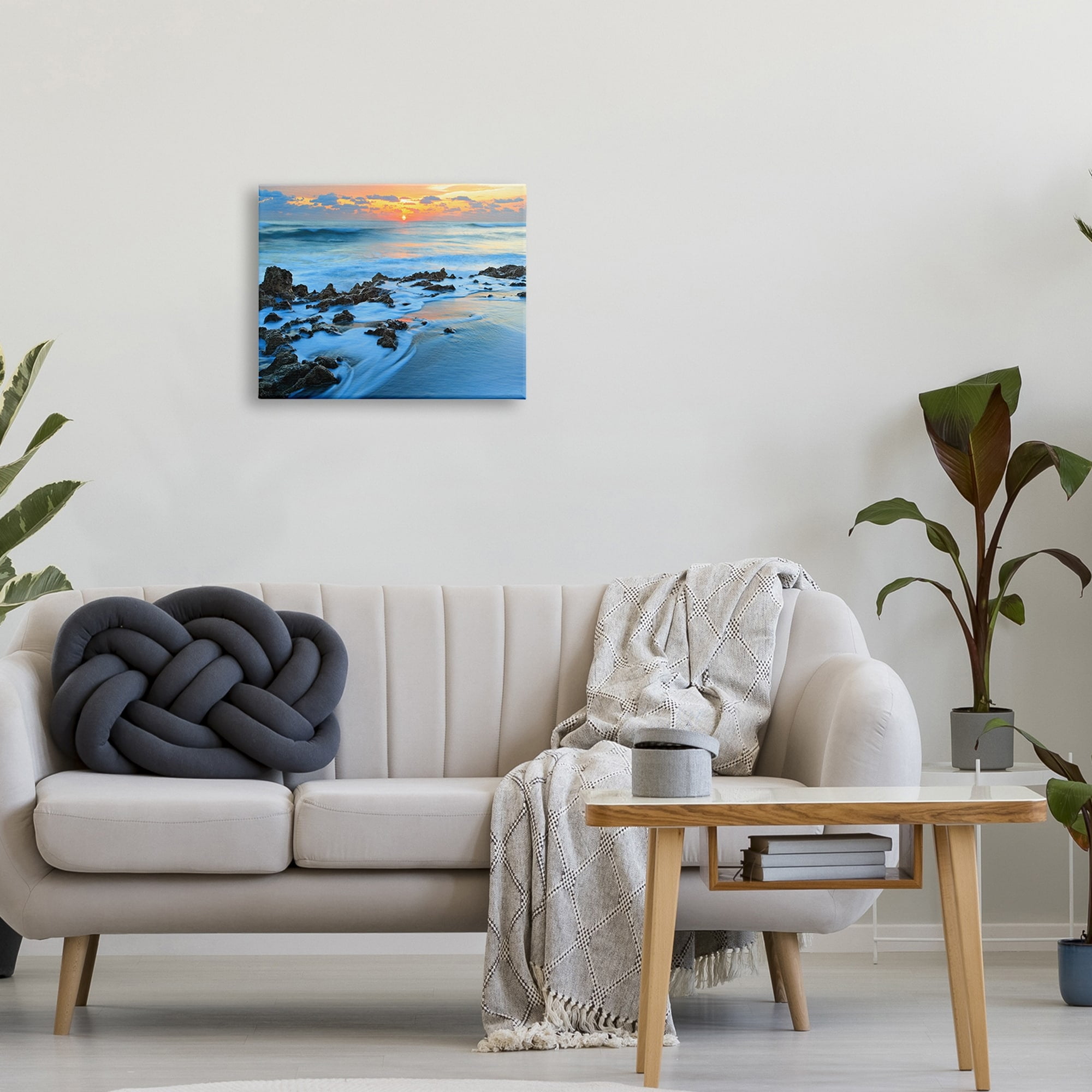 Stupell Industries Bumpy Seashore Dawn Bubbly Beach Sundown Skies,40 x 30, Design by Patrick Zephyr