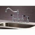 thumbnail image 3 of Kingston Brass KS3271PKLBS Duchess Bridge Kitchen Faucet with Brass Side Sprayer, Polished Chrome, 3 of 7