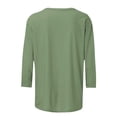 thumbnail image 6 of Christmas 3/4 Sleeve Tops for Women Plus Size Crewneck T-Shirts Xmas Holiday Graphic Tee Loose Fit, 6 of 8