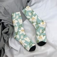 thumbnail image 5 of Daiia Lilies Flowers Print Crew Socks – Soft Breathable Long Socks for Men & Women, Moisture-Wicking & Comfortable Daily Wear Socks, One-Size Fits Most (US 5-11), 5 of 6