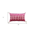 thumbnail image 3 of Pink Textured Diamond Velvety Lumbar Pillow, 3 of 10