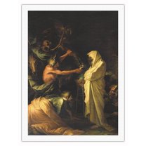 The Spirit of Samuel Appears to Saul at the House of the Witch Endor - Vintage Magic Poster by Salvator Rosa c.1668 - Fine Art Matte Paper Print (Unframed) 24x32in