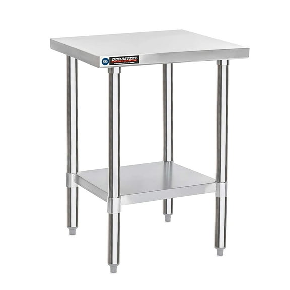 DuraSteel 30x18 Inch Stainless Steel Table - Metal Table with Adjustable Shelf - NSF Certified Work Table - Cooking & Laundry Prep Table for Kitchen, Restaurant, Home, Commercial Use