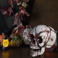 thumbnail image 5 of AYktou Halloween Decorations,Halloween Skeletons Plastic Realistic Fake Simulation Human Skull HeadBone Model Halloween Prop Realistic Mini Skeleton Spooky Halloween Decoration A Skeleton, 5 of 5