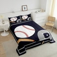 thumbnail image 3 of Baseball Comforter&nbsp;Set Baseball Bedding Set,Sports Themed Down Comforter Dark Blue Ball Gaming Quilt Bed Set Baseball Room Decor with 1 Pillowcase, 3 of 6