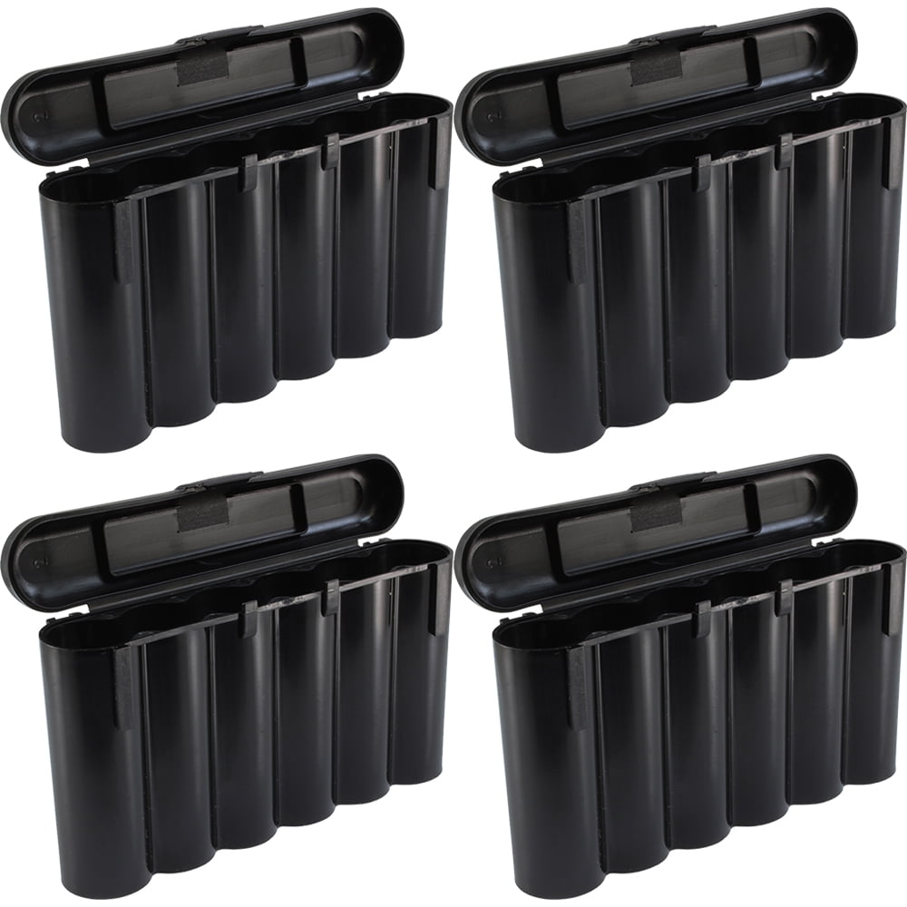 4 Black 18650 & CR123A 6 Battery Holder Storage Case for 18650