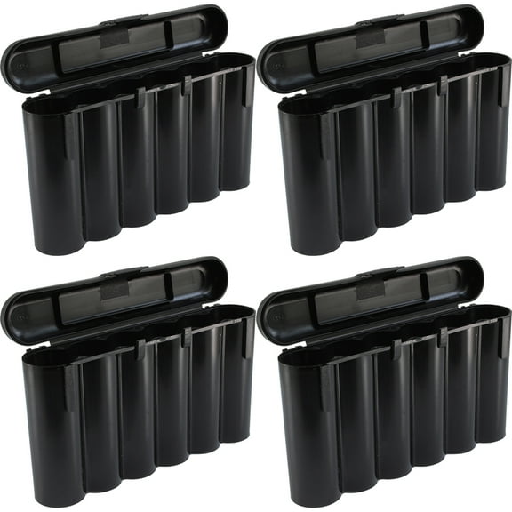 4 Black 18650 & CR123A 6 Battery Holder Storage Case for 18650 Batteries