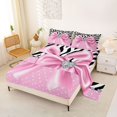 thumbnail image 2 of spefrowx Fashion Pink Bow King Sheets for Kids, Zebra Print Polka Dot Bedding, 4 Pieces, 1 Flat Sheet, 1 Fitted Sheet and 2 Pillowcases, 2 of 6