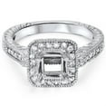 thumbnail image 4 of Pompeii 1/3ct Vintage Princess Cut Engagement Ring Setting 14K White Gold (G/H,I1-I2), 4 of 4