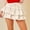 Beige, variant on Mqqzkk Women's Boho Ruffle Mini Skirt Flowy Layered Mid Waist Skirts Cute Short Summer Skirts Drawstring Tiered Y2K Skirts