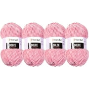 Yarn Art Dolce Yarn 100% MicroPolyester Velvet Blanket Amigurumi Super Bulky :6 Baby Chenille Yarn (769-DARK Pink), 2 Skein